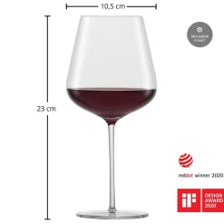 Best Allround Rotweinglas | Verbelle - | 690 ml (6 Stk) Kristallgläser|Rotweingläser