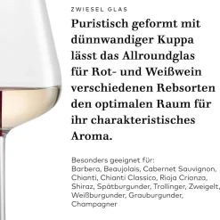 Best Allround Rotweinglas | Verbelle - | 690 ml (6 Stk) Kristallgläser|Rotweingläser