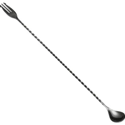 Outlet Barlöffel mit Gabel | 40 cm - Gunmetal Black Barlöffel