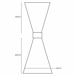 Outlet Barmaß Mr. Slim | 30/60 ml - Silber mit Goldring Barmaß - Jigger