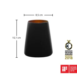 Hot Becher Schwarz-Bronze | Elements Power - (6 Stk) Farbige Wassergläser|Tumbler / Old Fashioned Gläser