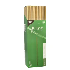 Online Bio-Strohhalm aus Stroh | Ø 4 mm x 23 cm - Papstar Pure (150 Stk) Stroh Trinkhalme|Trinkhalme