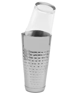 Online Boston Shaker mit Glas | mit Bodenkappe - gehämmert Cocktailshaker