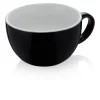 Discount Caffé Latte Tasse - Italia Black | Schwarz - 350 ml (6 Stk) Heißgetränke