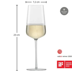 New Champagnerglas | Verbelle - | 350 ml (6 Stk) Kristallgläser|Sektgläser