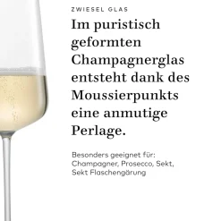 New Champagnerglas | Verbelle - | 350 ml (6 Stk) Kristallgläser|Sektgläser