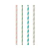Outlet Cocktail Papierstrohhalm "Stripes" | Ø 6 mm x 20 cm - Papstar Pure (100 Stk) Papier Strohhalme|Trinkhalme