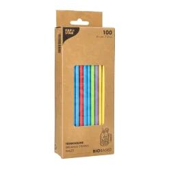 Hot Cocktail Papierstrohhalm | Bunt - Ø 6 mm x 20 cm - Papstar Pure (100 Stk) Papier Strohhalme|Trinkhalme