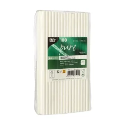Online Cocktail Papierstrohhalm | Weiß - Ø 6 mm x 20 cm - Papstar Pure (100 Stk) Papier Strohhalme|Trinkhalme