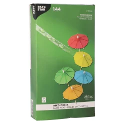 Hot Cocktailschirmchen uni | Ø 8 cm - Papstar Pure (144 Stk) Cocktailspieße|Cocktailspieße & -Dekoration