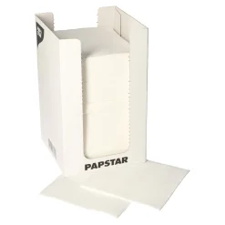 Hot Cocktail-Serviette in Spenderbox 20x20 cm | Weiß – ¼ Falz – 2-lagig (100 Stk) Servietten