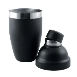 New Cocktailshaker dreiteilig | 500 ml - Matt Schwarz Cocktailshaker
