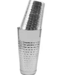 Cocktailshaker Tin-in-Tin | mit Bodenkappen - gehämmert Cocktailshaker