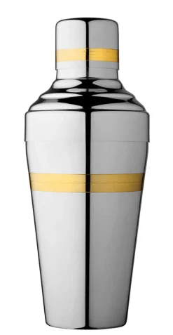 Best Cocktailshaker Yukiwa Baron | Silber glänzend - Vergoldete Akzente Cocktailshaker