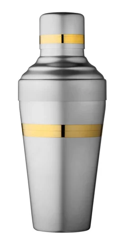 Cocktailshaker Yukiwa Baron | Silber matt - Vergoldete Akzente Cocktailshaker