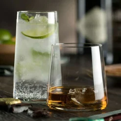 Hot Double Old Fashioned Glas - Mode | 410 ml Klare Wassergläser|Gin & Tonic Gläser