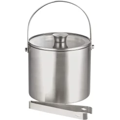 New Eiseimer-Set mit Zange & Glasdeckel | 3 L Eiseimer