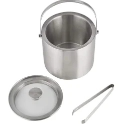 New Eiseimer-Set mit Zange & Glasdeckel | 3 L Eiseimer