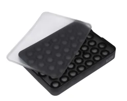 Hot Eiswürfelform mit Deckel – Platin Silikon – Kugeln | 42 x 2 cm Eiswürfelformen