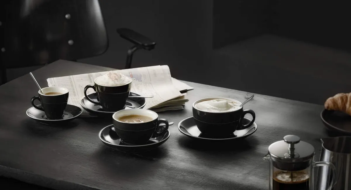 Best Espresso Untertasse - Italia Black | Schwarz - Ø 12,5 cm (6 Stk) Heißgetränke