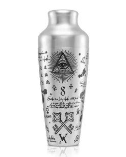New French Shaker Chrono Tattoo | 2 teilig - 550 ml - Alchemy verziert Cocktailshaker