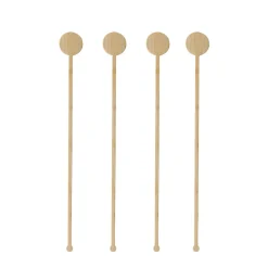 Getränke-Quirle "Coin" | Bambus - 18 cm - Papstar Pure (100 Stk) Rührstäbchen