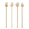 New Getränke-Quirle "Hands" | Bambus - 21 cm - Papstar Pure (100 Stk) Rührstäbchen