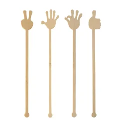 New Getränke-Quirle "Hands" | Bambus - 21 cm - Papstar Pure (100 Stk) Rührstäbchen