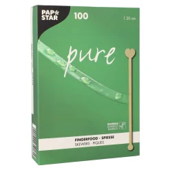 Getränke-Quirle "Heart" | Bambus - 20 cm - Papstar Pure (100 Stk) Rührstäbchen