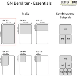 Outlet GN 1/1 Behälter - Edelstahl - GN Essentials | 15 cm Gastronomiebehälter (Gn)