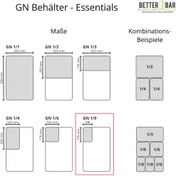 Best GN 1/9 Behälter - Edelstahl - GN Essentials | 10 cm Gastronomiebehälter (Gn)