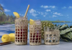 Outlet Highball Glas - Seegras Korb | 300 ml Longdrinkgläser|Tiki Becher