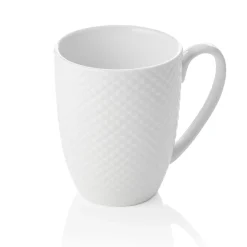 Outlet Kaffeetasse Karomuster | Weiß - 300 ml (4 Stk) Heißgetränke