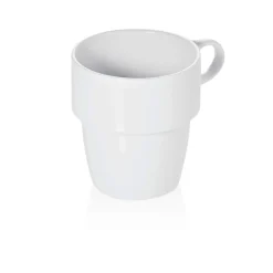 Hot Kaffeetasse konisch - stapelbar - Weiß | Porzellan - 250ml (6 Stk) Heißgetränke