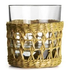 Old Fashioned Glas - Seegras Korb | 300 ml (6 Stk) Tiki Becher|Tumbler / Old Fashioned Gläser