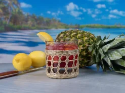 Old Fashioned Glas - Seegras Korb | 300 ml (6 Stk) Tiki Becher|Tumbler / Old Fashioned Gläser