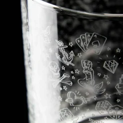 Best Old Fashioned Glas - Tattoo Verzierung | 250ml Tiki Becher|Tumbler / Old Fashioned Gläser