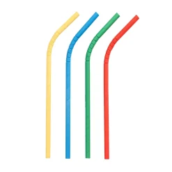 Outlet Papierstrohhalm biegbar | Bunt - Ø 6 mm x 22 cm - Papstar Pure (100 Stk) Papier Strohhalme|Trinkhalme