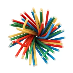 Outlet Papierstrohhalm biegbar | Bunt - Ø 6 mm x 22 cm - Papstar Pure (100 Stk) Papier Strohhalme|Trinkhalme