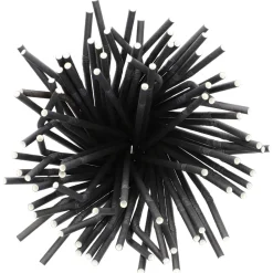 Outlet Papierstrohhalm biegbar | Schwarz - Ø 6 mm x 22 cm - Papstar Pure (100 Stk) Papier Strohhalme|Trinkhalme