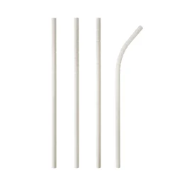 Best Papierstrohhalm biegbar | Weiß - Ø 6 mm x 22 cm - Papstar Pure (100 Stk) Papier Strohhalme|Trinkhalme