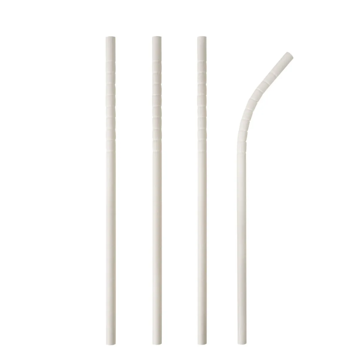 Best Papierstrohhalm biegbar | Weiß - Ø 6 mm x 22 cm - Papstar Pure (100 Stk) Papier Strohhalme|Trinkhalme