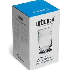 Online Rührglas Calabrese mit Standfuß - Rillenmuster | 600 ml Cocktail Rührgläser