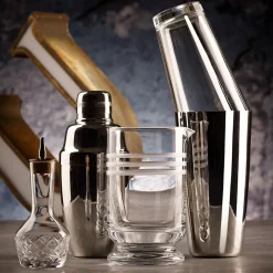 Online Rührglas Calabrese mit Standfuß - Rillenmuster | 600 ml Cocktail Rührgläser