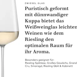 Riesling Weißweinglas | Verbelle - | 410 ml (6 Stk) Kristallgläser|Weißweingläser