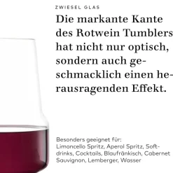 Online Rotwein Tumbler | Up - | 550 ml (6 Stk) Klare Wassergläser|Spezielle Weingläser