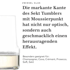 Online Sekt Tumbler | Up - | 410 ml (6 Stk) Klare Wassergläser|Spezielle Weingläser