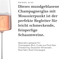 Discount Sektglas | Vivami - | 410 ml (6 Stk) Kristallgläser|Handgefertigte Weingläser