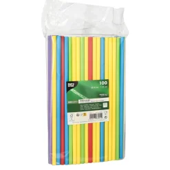Shake Papier-Trinkhalm | Bunt - Ø 8 mm x 25 cm - Papstar Pure (100 Stk) Papier Strohhalme|Trinkhalme