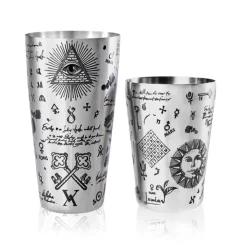 New Tin-in-Tin Cocktail Shaker - Yokai Tattoo | Alchemy verziert Cocktailshaker